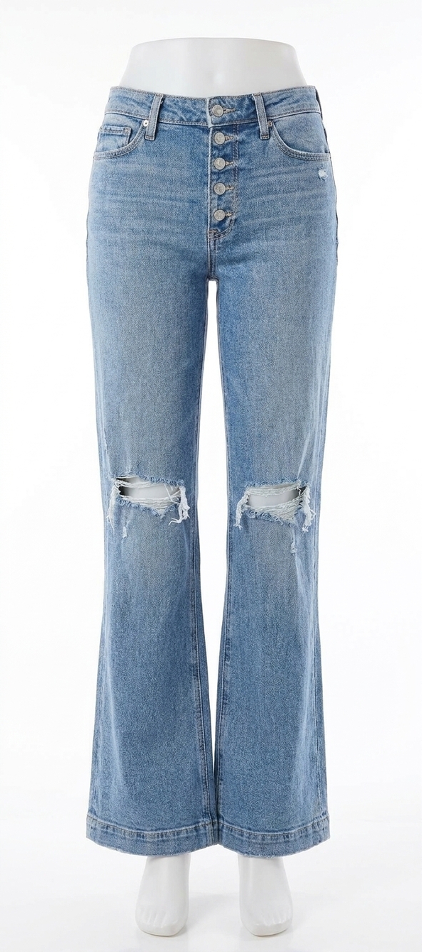 NEW PAIGE leenah wide-leg jeans in magda destructed